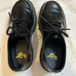 Dr. Martens Black Shoes with Yellow Stitching